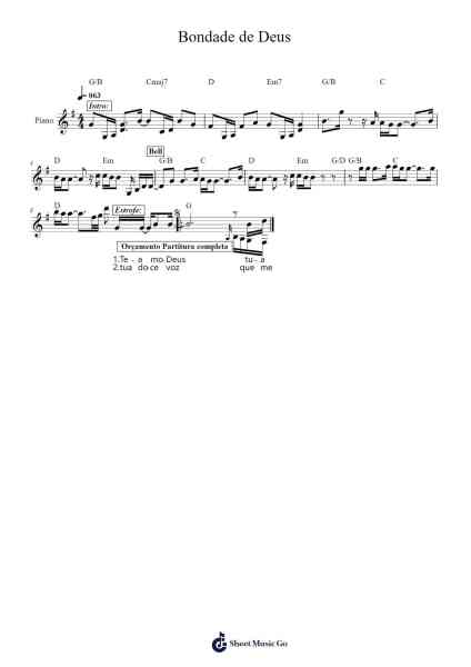 Bondade de Deus Sheet Music by Acan Sailskiel-Arr.Yetleif Clecott