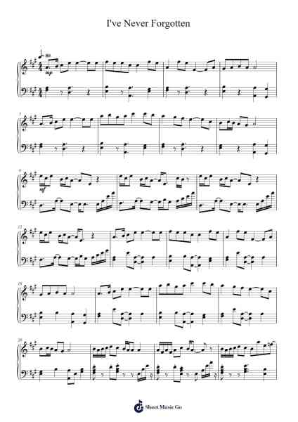 I've Never Forgotten Sheet Music by chilichill-Arr.Woltier