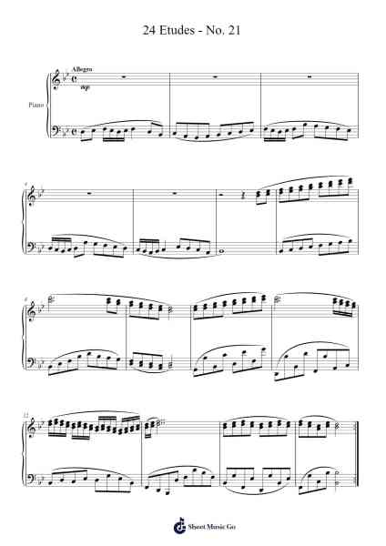 24 Etudes - No. 21 Sheet Music by Sir Ya-bookie-Arr.Brandwight Gillget