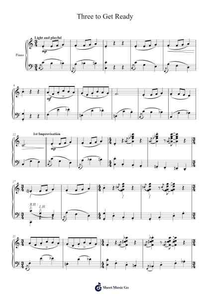 Three to Get Ready Sheet Music oleh The Dave Brubeck Quartet-Arr.Keyed Kakuk