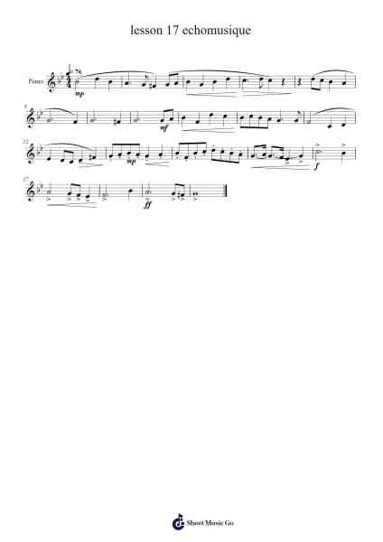 lesson 17 echomusique Sheet Music by undefined-Arr.Lamguy Nica