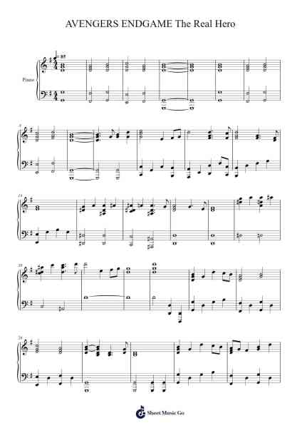 AVENGERS ENDGAME The Real Hero Sheet Music by Eipsclife Swinprice-Arr.Sufe Hodnions