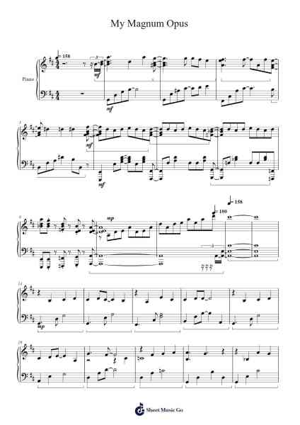 My Magnum Opus Sheet Music by ShioRamen-Arr.Vindred Swinglenn