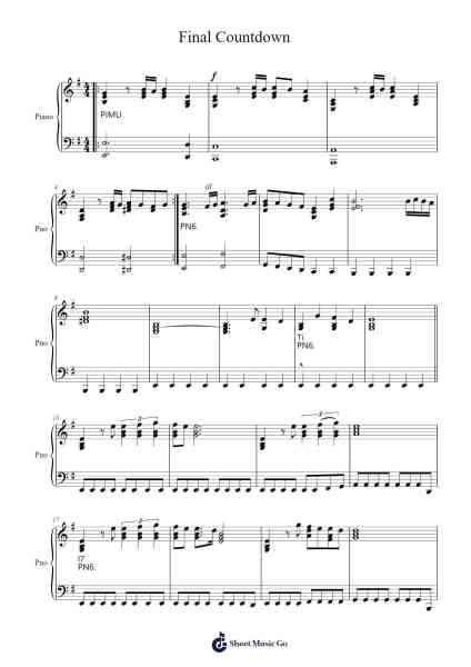 Final Countdown Sheet Music by tungpham1969-Arr.Kyleyy