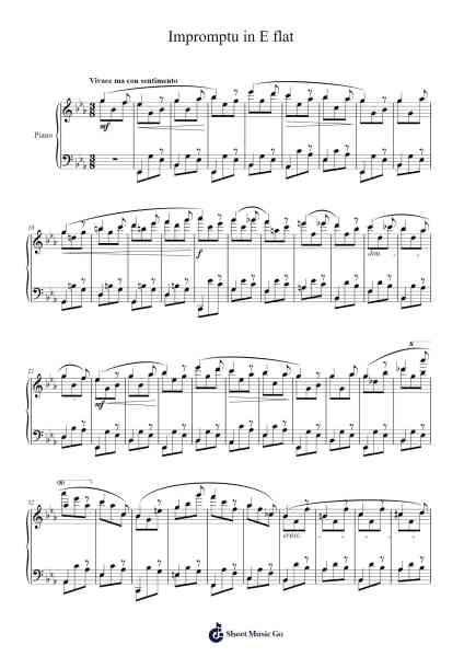 Impromptu in E-flat Major Sheet Music by Mansboyd Zeyes-Arr.Bellzer Elrene