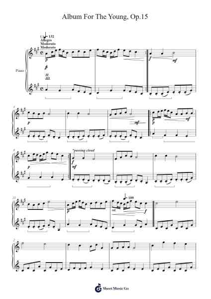 Album For The Young, Op.15 乐谱由 undefined - 编曲 Nites
