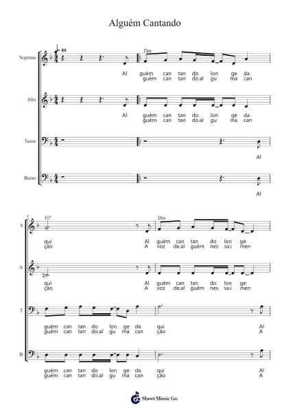 Alguém Cantando Sheet Music by Palrias Moulpole-Arr.Holew Brianmaud