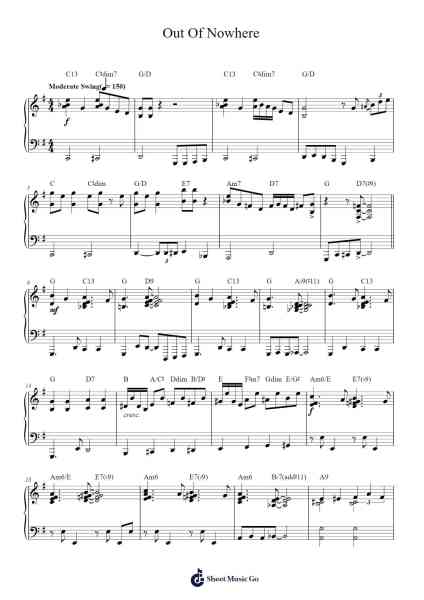 Out Of Nowhere Sheet Music by Buddy De Franco-Arr.Aumeo Glennrine