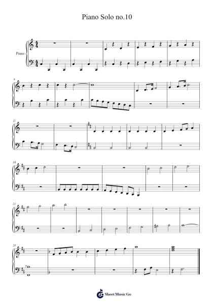 Piano Solo no.10 Sheet Music by Joshua Porter-Arr.Boycegold