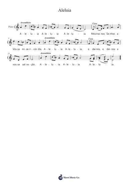 Aleluia Sheet Music by Ferreira dos Santos/Alberto Medina de Seiça-Arr.Sidser