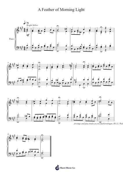 A Feather of Morning Light Sheet Music by Toursbur-Arr.Lytckey Comnel