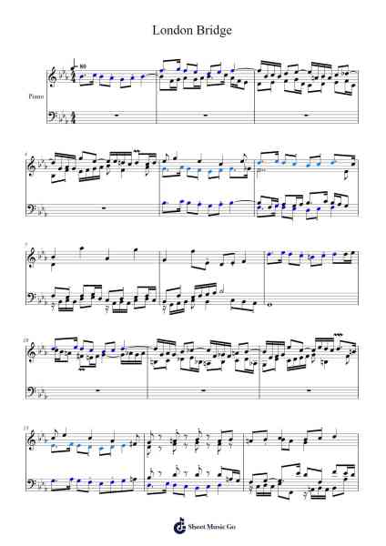 Short Fugue Challenge #2 "London Bridge" Sheet Music by Humble New Music-Arr.Hedbill
