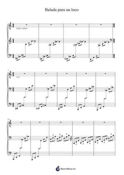Balada para un loco Sheet Music by Astor Piazzolla-Arr.Ribloor