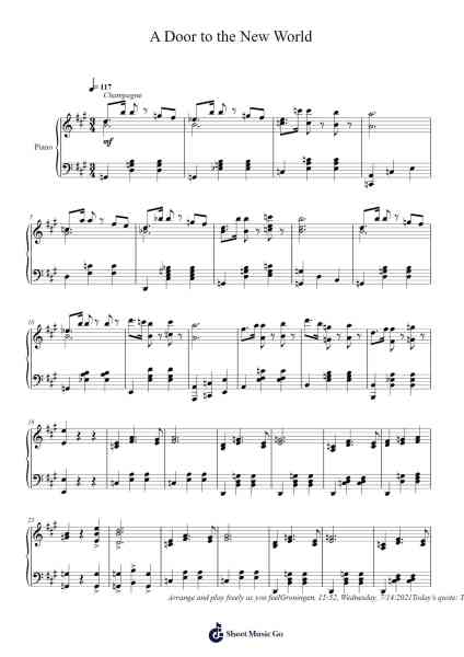 A Door to the New World Sheet Music by Toursbur-Arr.Hugill