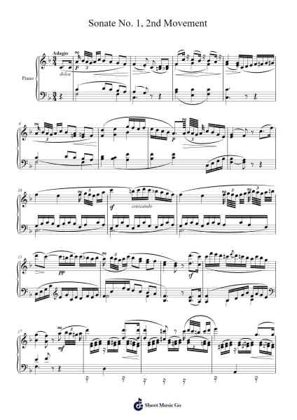 Sonate No. 1 in F Minor, Op. 2, No. 1: II. Adagio Sheet Music by Ludwig van Beethoven-Arr.Montor