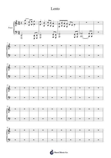 Lento Sheet Music by Paul Holmes-Arr.Tabbeth Kentthune