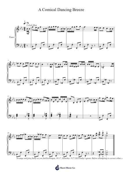 A Comical Dancing Breeze Sheet Music by Toursbur-Arr.Wrighttab