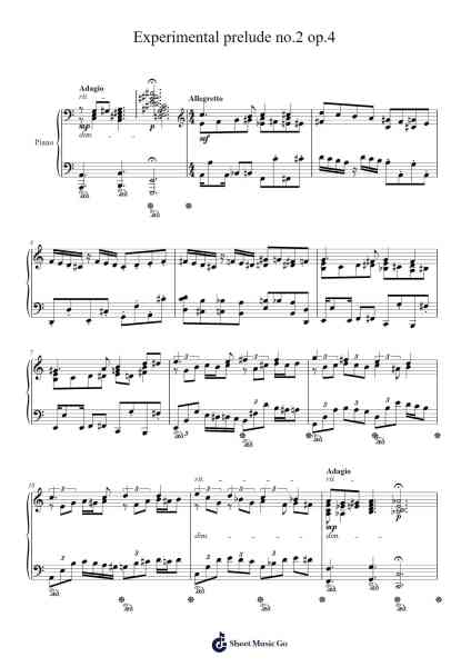 Prelude No. 2, Op. 4 Sheet Music by Igrey Milestave-Arr.Geofps Wager