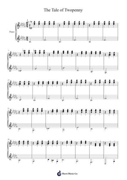 The Tale of Twopenny Sheet Music by Austin Wintory-Arr.Joedrich