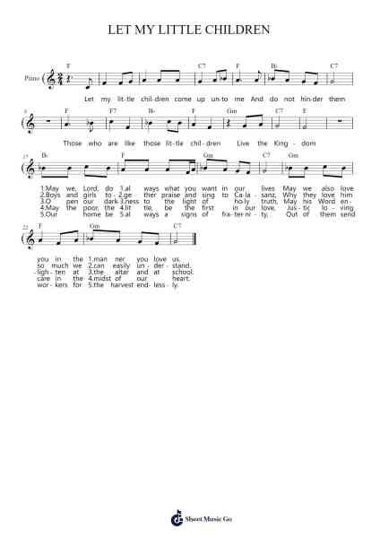 LET MY LITTLE CHILDREN Sheet Music by TQC-Arr.Cocroft Blairkins