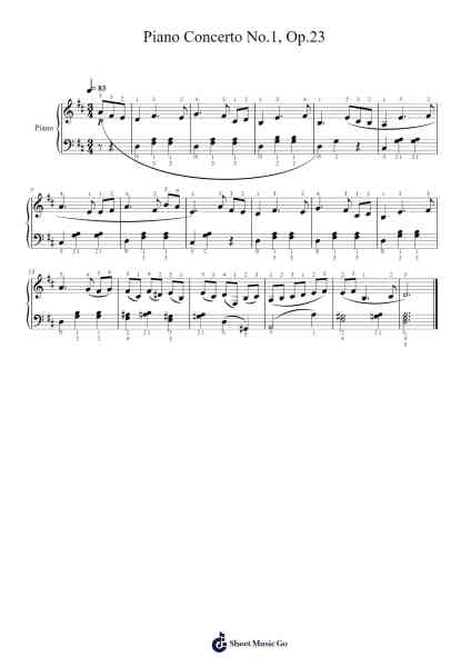 Piano Concerto No. 1 in B-flat Minor, Op. 23 Sheet Music by Pyotr Ilyich Tchaikovsky-Arr.Joejosh Demptout