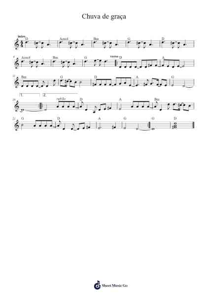 Chuva de graça Sheet Music by Eliana Ribeiro-Arr.Joshgins Widred