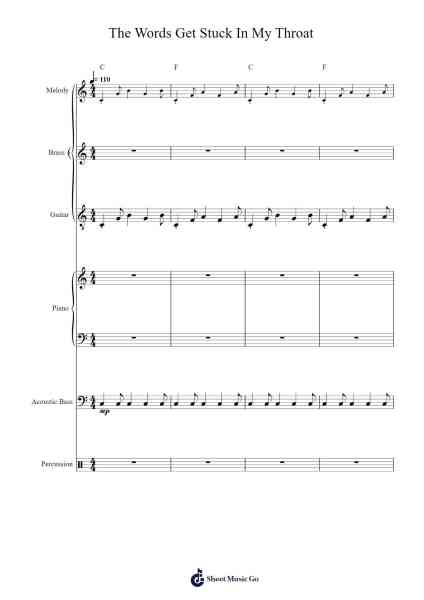 The Words Get Stuck In My Throat Sheet Music by Akira Ifukube-Arr.Runiel Faulktave