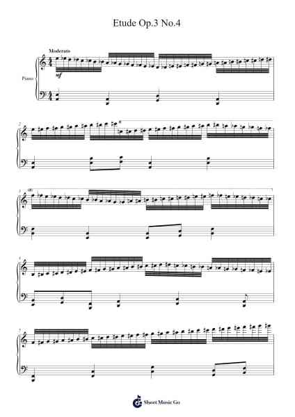 Etude Op.3 No.4 樂譜由 Willem Starkenburg - 編曲 Guntrine