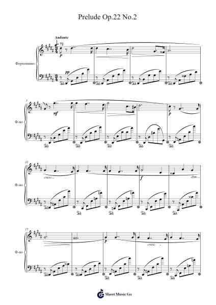 Prelude Op. 22 No. 2 Sheet Music by Alexander Scriabin-Arr.Vicvey Cotge