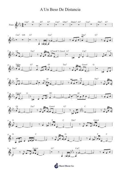 A Un Beso De Distancia Sheet Music by Willcoln-Arr.Crodre Kipqe