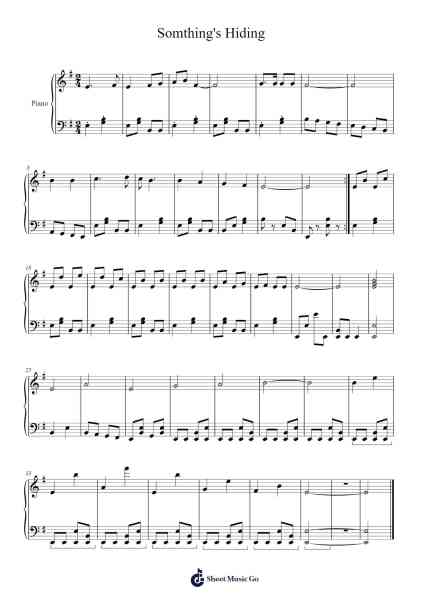 Somthing's Hiding Sheet Music by Hanges-Arr.Virgreg