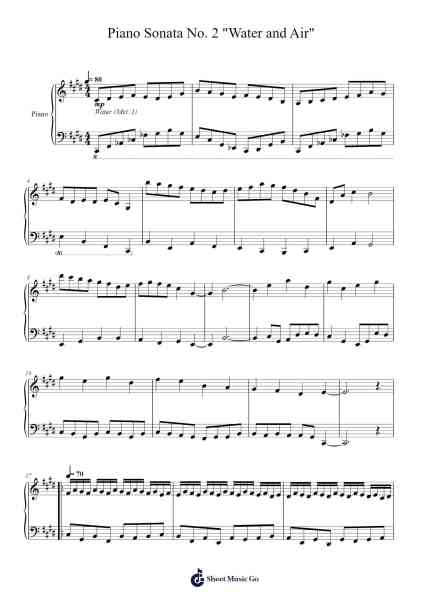 Piano Sonata No. 2 "Water and Air" in C# Minor Sheet Music by Maryan S. Cruz-Arr.Simpbrown