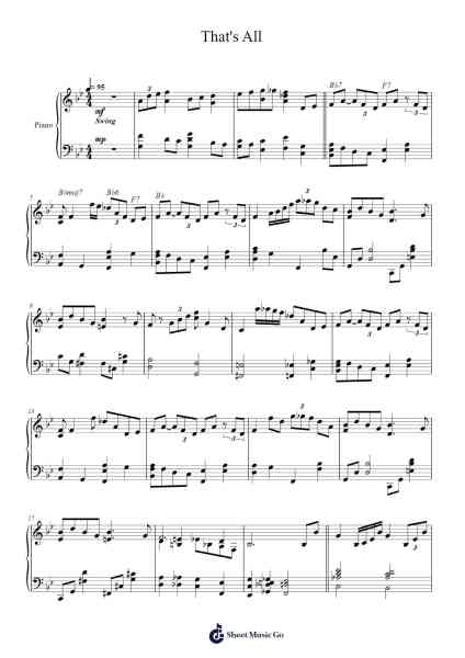 That's All Sheet Music by Bob Haymes-Arr.Bownio Elroytier
