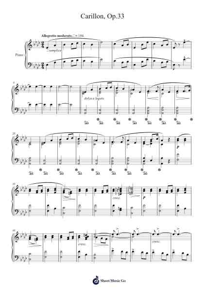 Carillon, Op. 33 Sheet Music by Charles Samuel Bovy-Lysberg-Arr.Blansid Pashaw