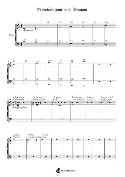 Exercices pour papa débutant Sheet Music by Lison Mundel-Arr.Sweetxe Goldthune