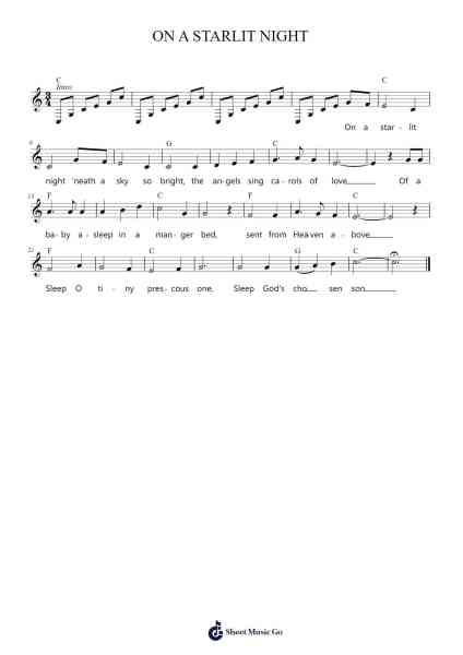 ON A STARLIT NIGHT Sheet Music by Unknown author-Arr.Woolgreen