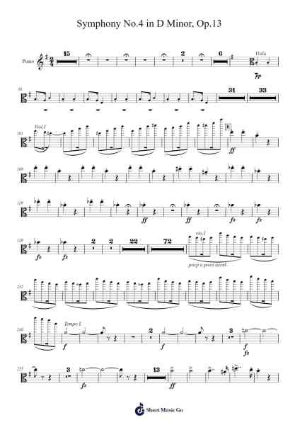 Symphony No.4 in D Minor, Op.13 Sheet Music by Antonín Dvořák-Arr.Paygill Noaho'neil