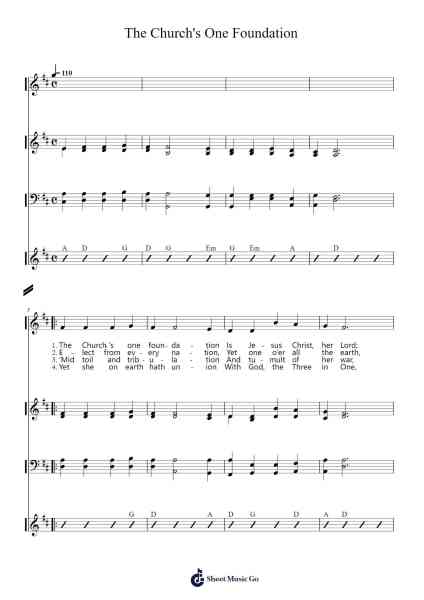 The Church's One Foundation Sheet Music by Samuel S. Wesley-Arr.Mansva Gailtram