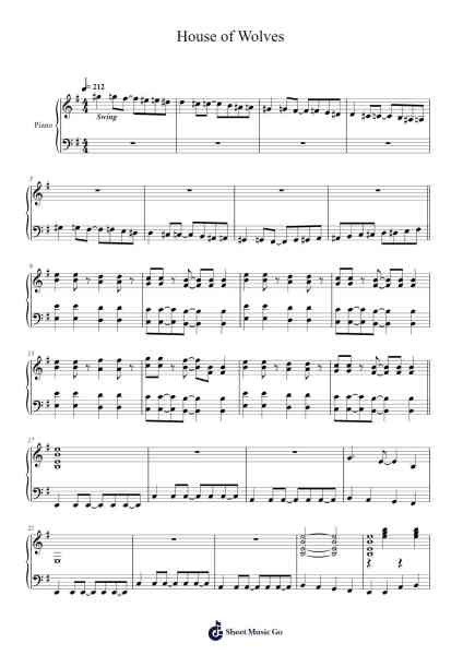 House of Wolves 樂譜由 My Chemical Romance - 編曲 Marhum