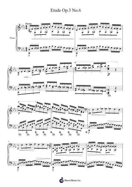 Etude for professional technique Op.3 no.6 Sheet Music by Wyattlaide-Arr.Bloorgrace Springa