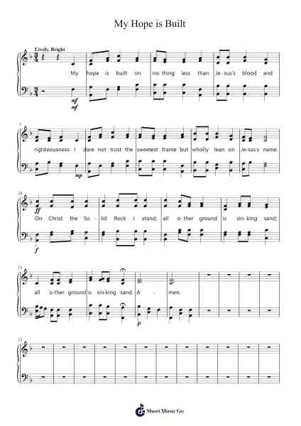 My Hope is Built Sheet Music by Edward Mote-Arr.Brookecher Nicksie