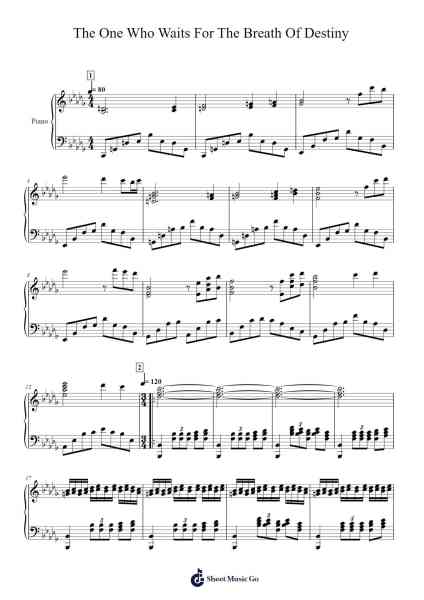 The One Who Waits For The Breath Of Destiny Sheet Music by Yoko Shimomura-Arr.Merpe