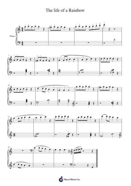The Life of a Rainbow Sheet Music by Tan Zhi Feng-Arr.Thomgreg