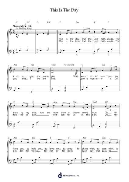 This Is The Day (A Wedding Song) Sheet Music by Scott Wesley Brown-Arr.Werfith