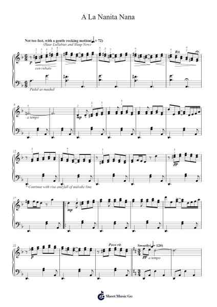 A La Nanita Nana Sheet Music by Misc Traditional-Arr.Noahsweet