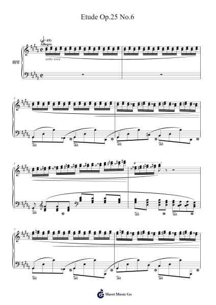 Etude Op. 25 No. 6 in G-sharp Minor "Thirds" Sheet Music by Frédéric Chopin-Arr.Zoetricia Smedsibyl