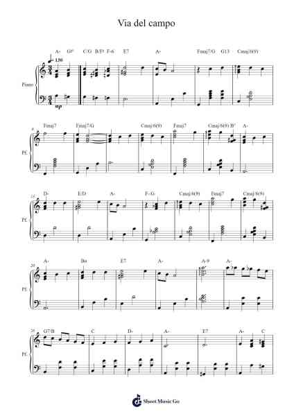 Via del campo Sheet Music by F.De Andre'-Arr.Snowcol