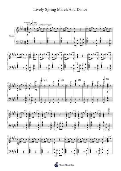 Lively Spring March And Dance Sheet Music by Aw Ke Shen-Arr.Janejill Mooca