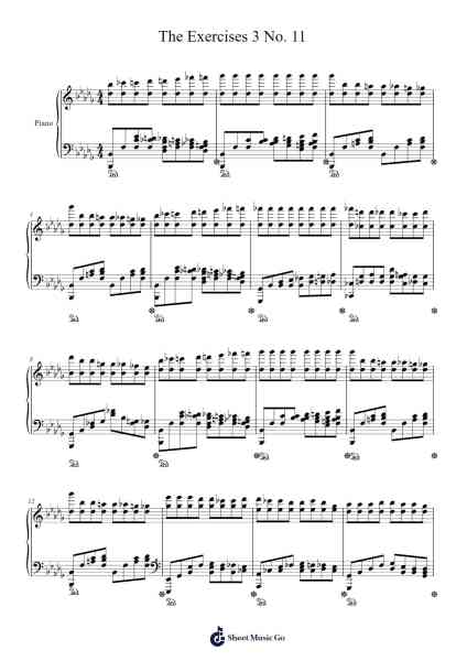 The Exercises 3 No. 11 Sheet Music by Hicksne-Arr.Annrhys