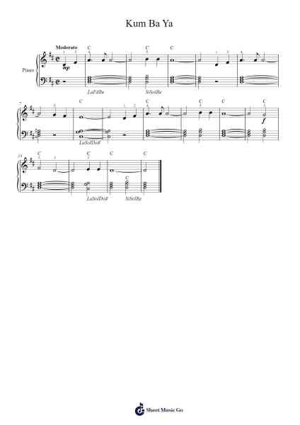 Kum Ba Ya Sheet Music by Misc Traditional-Arr.Toyngreg